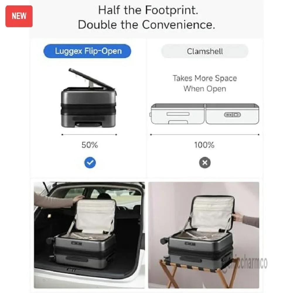 Expandable Polycarbonate Hard Shell Carry-On Luggage with Wheels